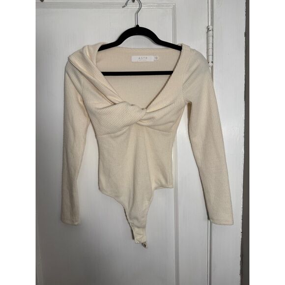 ASTR The Label Cream White Sweater Bodysuit Sz XS - Picture 1 of 4